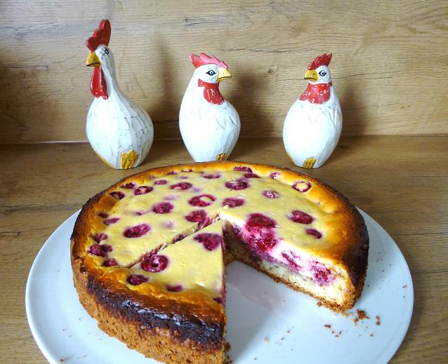 Himbeerkuchen mit Quarkguss